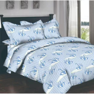 Bears in Umbrellas Blue