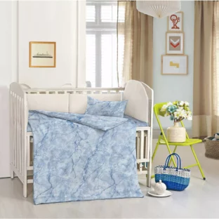 Marble Bule Crib Set