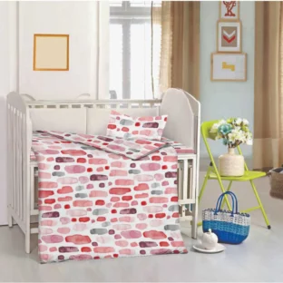 Stepping Stones Pink Crib Set