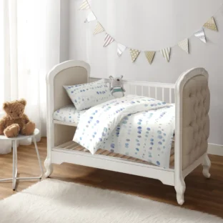 Painted Dabs Blue Crib Set